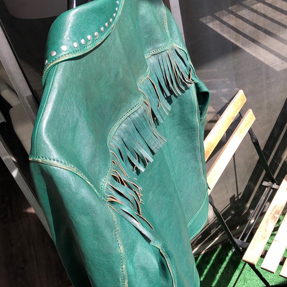 Coach leather green jacket - Picture 4 of 4